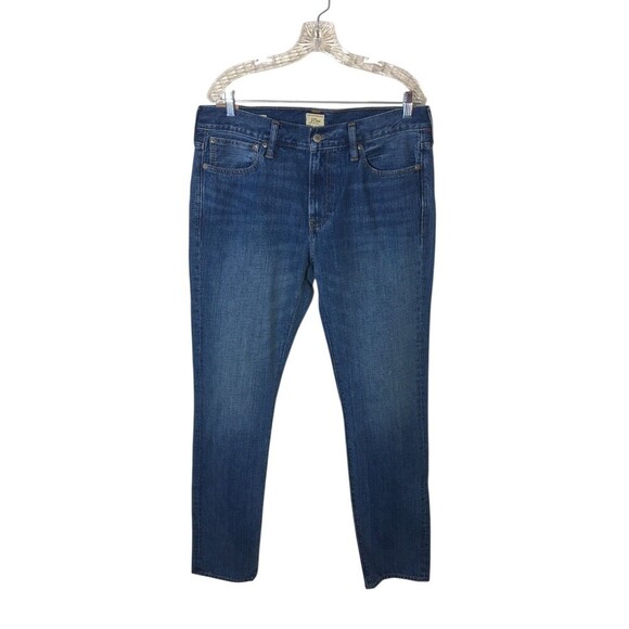 J Crew Jeans Men's Size 34 x 34 Blue Denim Tapered Leg 100% Cotton NEW TAGS - Picture 1 of 9